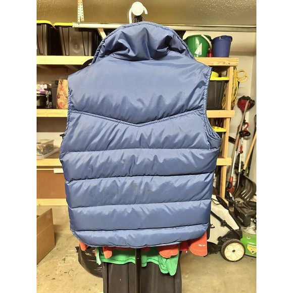 Vintage 70s Ski Daddle Duck Down Puffer Vest Mens Medium Blue Pockets VTG Skiing - Picture 2 of 7